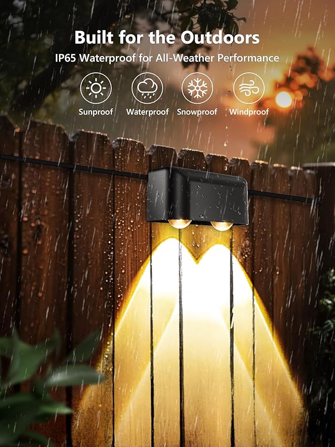 Brizled Smart Fence Lights, RGBCW Outdoor Deck Lights APP & Voice Controlled, Color-Changing Fence Lighting Music | Lumora