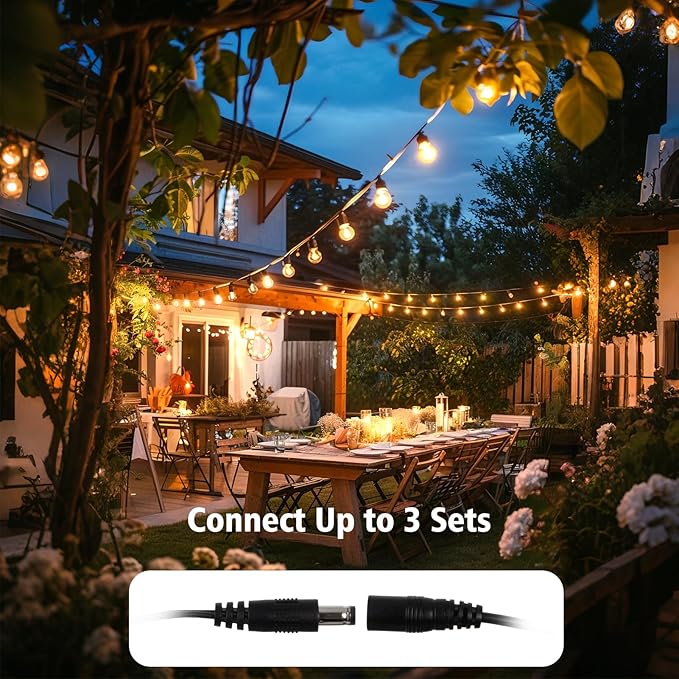 echosari Outdoor String Lights with APP Control, 200FT G40 LED String Lights for Outside with 84 Shatterproof Bulbs, Hanging Patio Lights for Balcony Apartments Backyard, Bistro,Garden, Porch, Party