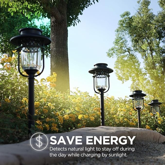 Home Zone Security Pathway & Garden Solar Glass Lights Stainless Steel (4-Set)