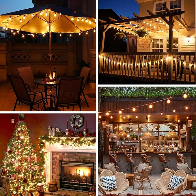 Bosceos 300ft (100ft*3) Outdoor G40 LED Globe String Lights Dimmable Waterproof Shatterproof Light Strings | Lumora