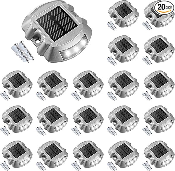 VOLISUN Solar Deck Lights Driveway Dock Lights, 20-Pack Led IP68 Waterproof Outdoor Warning Step Lights for | Lumora