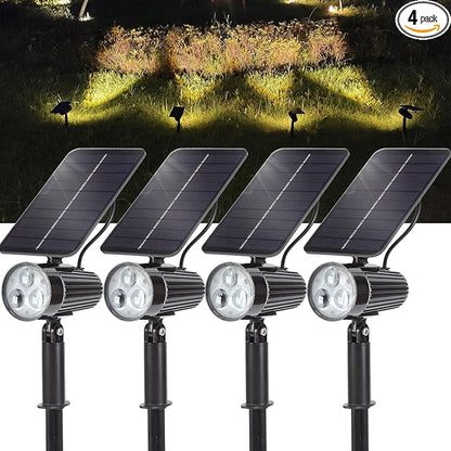 SUNLONG Solar Lights Outdoor, Solar Spot Lights Outdoor Waterproof Solar Powered Spotlights of 4 Pack