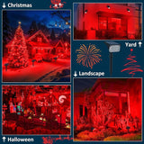T-SUNUS Christmas Red Solar Lights for Outside IP65 Waterproof Auto On/Off Adjustable Landscape Spot Lighting | Lumora