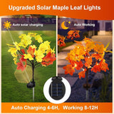 4Pack Fall Solar Lights Outdoor Waterproof,80LED 160 Maple Leaves Solar Garden Lights Outside, Autumn Artificial | Lumora