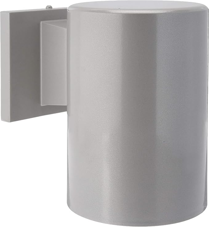 Sea Gull Lighting 8313801-753 Cylinders One Light Outdoor Wall Lantern, Small, Painted Brushed Nickel