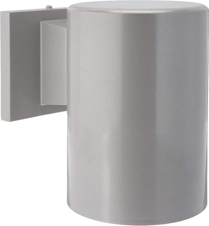 Sea Gull Lighting 8313801-753 Cylinders One Light Outdoor Wall Lantern, Small, Painted Brushed Nickel