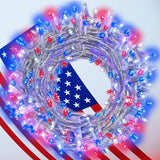 4th of July Decorations Patriotic Decor Lights, Red White and Blue String Lights Indoor, 200LED 66FT Outdoor, 8 | Lumora