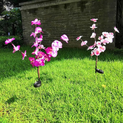 BESPORTBLE 2pcs Floral Solar Garden Lights Outdoor Ground Plug Pathway Lawn Solar Landscape Lighting for Patio Yard