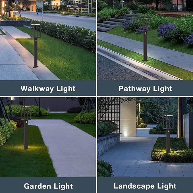 Solar Outdoor Path Light Motion Sensor Lawn Bright Lamp，LED Waterproof Aluminum Landscape Lighting Pathway High Lumen for Garden Yard Lawn Walkway Driveway Dusk to Dawn PIR Square Decoration
