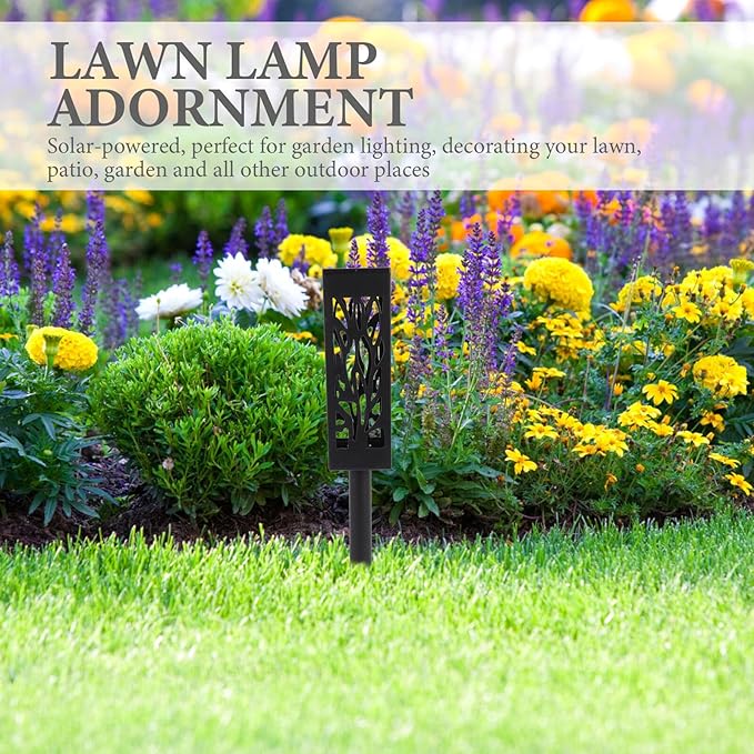 2 Pcs Solar Garden Lights LED Cutout Yard Stake Lawn Lamps Outdoor Decorative Solar Energy Pathway Lighting for | Lumora