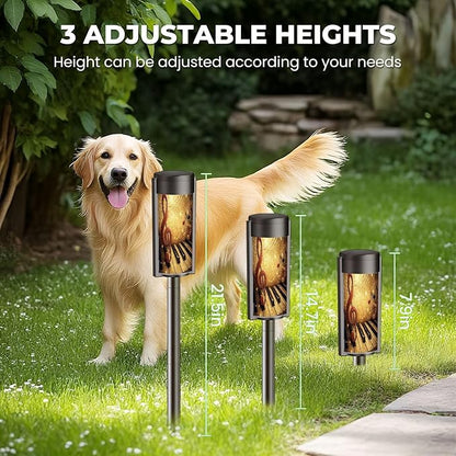 4 Pack Solar Pathway Lights Outdoor Waterproof Music Piano Keys Music Notes Treble Clef Solar Garden Lights LED Landscape Lighting for Yard Walkway Lawn Garden Decor