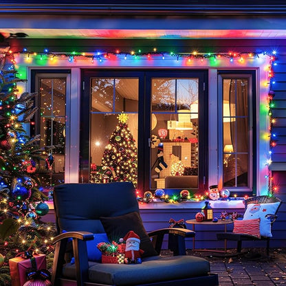 JMEXSUSS 800 LED Christmas String Lights Outdoor, 272ft 8 Modes Multicolor Christmas Lights Plug in, Waterproof Green Wire LED Christmas Tree Lights for Indoor Tree Xmas Decor