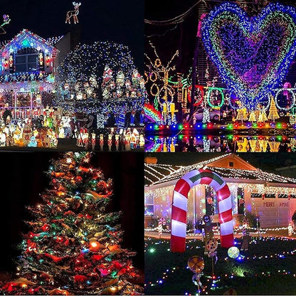 JMEXSUSS 200LED 66Ft Connectable Christmas Lights Indoor Outdoor Clear Wire | White to Multicolor String Lights | Twinkle Fairy Light Plug in for Bedroom Classroom Wedding Tree Patio Xmas Decor