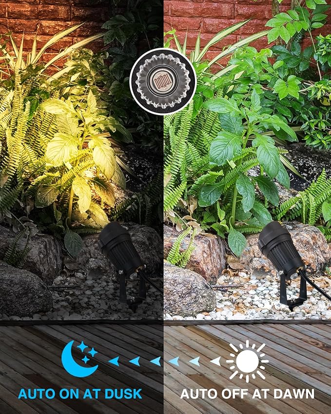 SUNVIE Dusk to Dawn Outdoor Lighting 120V LED Spot Lights Outdoor Landscape Spotlights with Photocell Sensor | Lumora