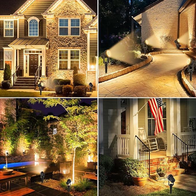 Solar Spotlights Outdoor Waterproof, Warm White Landscape Spotlights, Decorative Solar Spot Lighting for Garden | Lumora