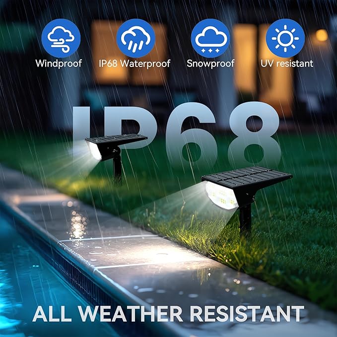 Solar Spot Lights Outdoor IP68 Waterproof, Ultra-Bright Performance，Simple Modes for Easier Operation, Auto | Lumora
