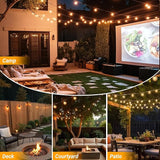 LAMPHOME Outdoor String Lights, 26FT 13 G40 Bulbs Shatterproof Patio Lights, IP65 Waterproof Dimmable Hanging | Lumora