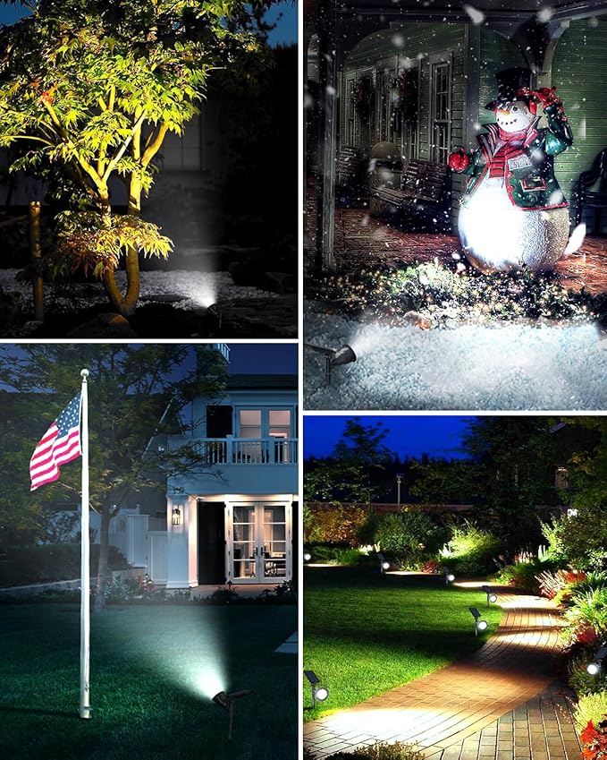 DBF Solar Spot Lights Outdoor Waterproof IP65, Cool White, 600LM High Bright, 2 Brightness Modes, 18 LED, Auto | Lumora