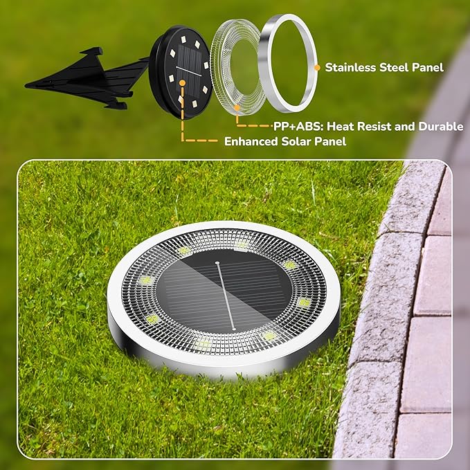 INCX Solar Ground Lights,16 Pack Solar Lights Outdoor Waterproof, Solar Garden Lights Landscape Lighting for Patio | Lumora