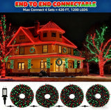 105FT 300 LEDs Red Green Christmas Lights Outdoor Indoor, Christmas Tree Lights Party Decorations, 8 Lighting Modes | Lumora
