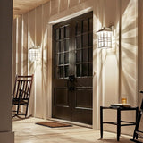 Kichler Beacon Square 14.25" Outdoor Wall Light in White, 1-Light Exterior Wall Sconce with with Clear Hammered | Lumora