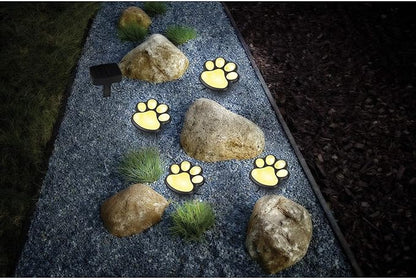Solar Led Pet Paws Animal Prints Decorative Exterior Lanterns for Yard Garden Landscape Pathway Outdoor Waterproof Lights