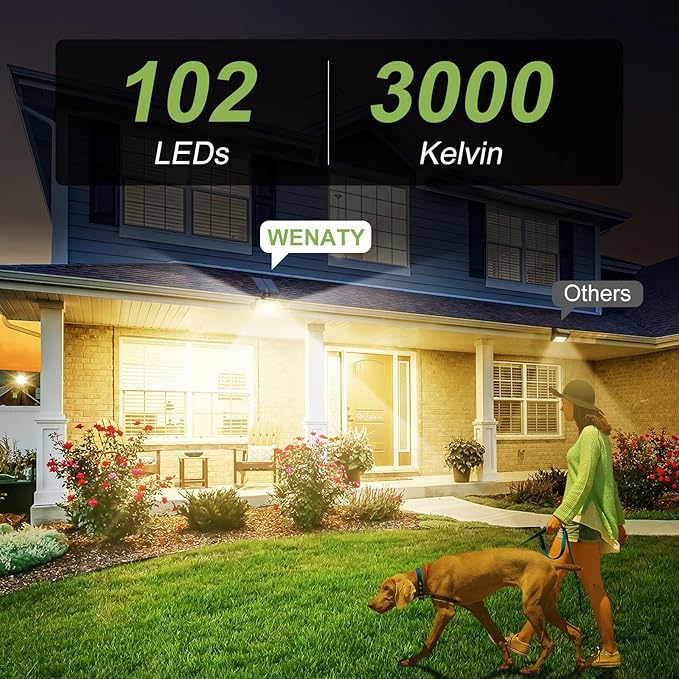 102 LED Solar Spot Lights Outdoor Waterproof IP65, Adjustable Landscape Spotlights, [2 Pack/4 Modes] Auto On/Off | Lumora