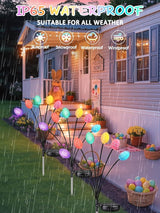 Upgraded 4 Pack Solar Easter Egg Lights Outdoor, Colorful Swaying Firefly Lights with 2 Lighting Modes, Waterproof | Lumora