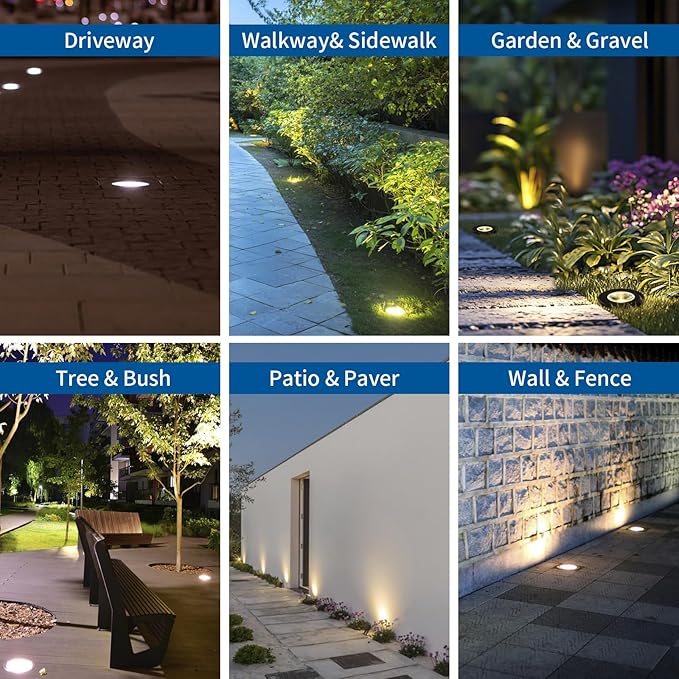 In Ground Lights Outdoor Lighting,IP65 Waterproof Well Light 120V 110V,7W 700lm,3CCT Selectable LED Landscape | Lumora