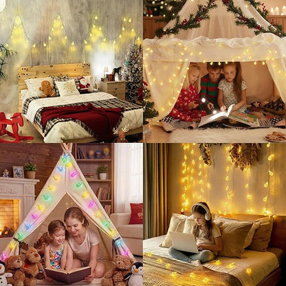OMIKA Battery Operated String Lights, 24 Color Changing 15FT 30 LED Battery Operated Christmas Lights with Remote Timer, USB Powered Fairy Lights for Indoor Bedroom Outdoor Garden Patio Balcony Decor