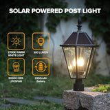 LUTEC 12513LE4-SL-Head LED Post Solar Light Outdoor, Dusk to Dawn Vintage Street Lights for Lawn Patio Yard Pathway | Lumora