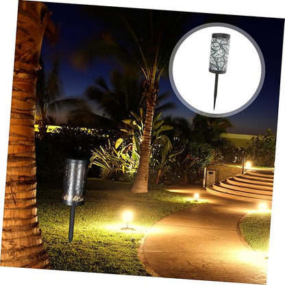 POPETPOP Solar Pathway Light with Hollowed Lampshade Led Outdoor Garden Light for Landscape Decoration Energy-efficient Solar-Powered Illumination for Parks and Courtyards