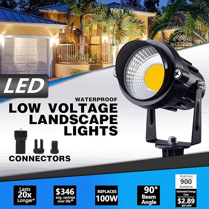 SUNVIE 24 Pack Low Voltage Landscape Lights LED 12W Landscape Lighting with connectors AC/DC 12V-24V Outdoor | Lumora