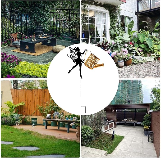 Solar Watering Can Lights | Rustproof LED Ambient Lighting - Outdoor LED Solar Powered Fairy Lights - for Yard Lawn Patio Porch Pathway Walkway Park Balcony Party Birthday Women Mom Grandma