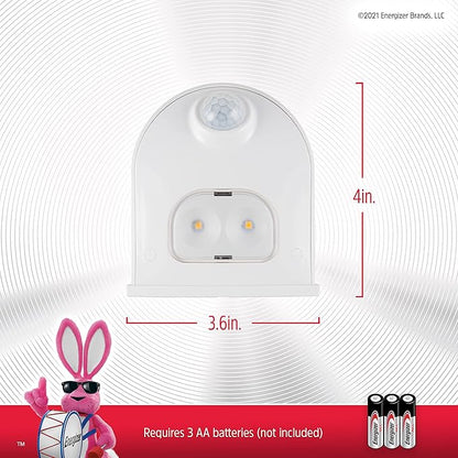 Energizer LED Motion-Activated Security Light, Battery Operated, 40 Lumens, Wireless, Indoor/Outdoor, Over-The-Door, Ideal for Entryway, Porch, Patio, Basement, Shed, Garage, 38184