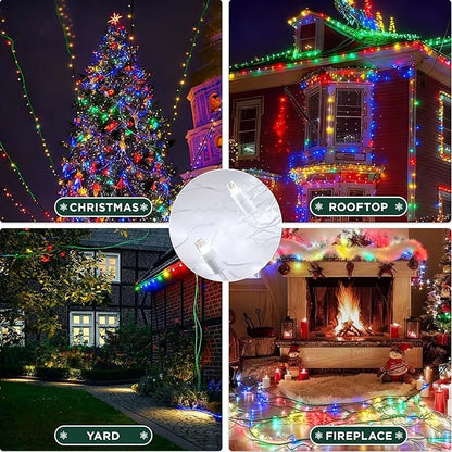 Christmas String Lights (Multicolor -Breathing, 33.3FT), Mini LED String Lights, Waterproof Fairy Lights for Outdoor Indoor Holiday Party Patios Wedding Valentines Day Halloween Xmas Decor