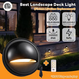 Gardenreet Low Voltage LED Deck Lights - Solid Brass Landscape Step Lights, Outdoor 12V Hardwired Waterproof Black | Lumora