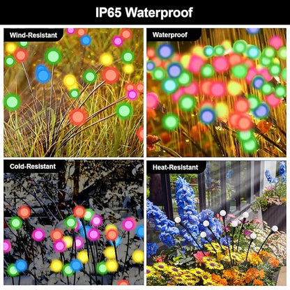 Swaying Solar Firefly Lights Outdoor, 8 Modes RGB Color Changing Firefly Swaying Solar Garden Lights for Outside Christmas Yard Patio Pathway Plant Landscape Garden Decor Multicolor(4 Pack)