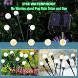 Kohlrabi Solar Garden Lights Outdoor, 6 Pack 60 LED Pink Firefly Lights Waterproof, Sway by Wind, Solar Swaying | Lumora
