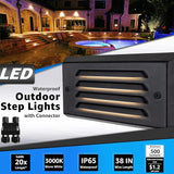 SUNVIE LED Low Voltage Step Lights 3000k Step Light Outdoor 5W Low Voltage Deck Lights with Horizontal Louver | Lumora