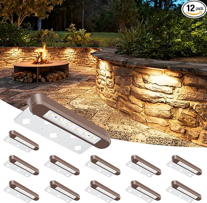 VOLISUN 7 Inch Retaining Wall Lights, IP67 Waterproof Hardscape Lighting, Cuttable Low Voltage Lighting, 12V Paver | Lumora