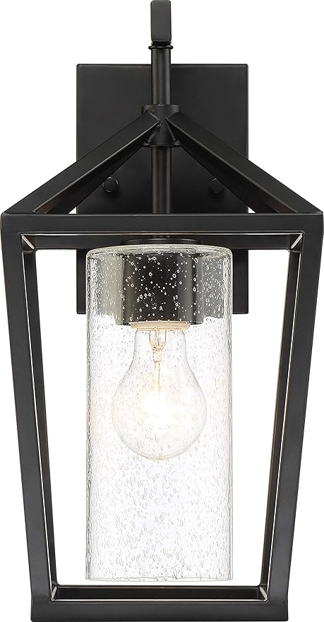 NUVO 60/6592 Hopewell Lighting Fixture, 1Lt Medium Lantern, Matte Black - Outdoor Wall Light | Lumora