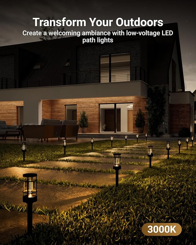 Sunco 6 Pack Low Voltage Garden Pathway Lights, LED Landscape Pathway Lighting, 1.5W, 50 LM, 3000K Warm White, Wet | Lumora