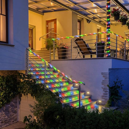 Jnaurb 2-Pack Battery Operated Rope Lights for Outside, Total 66FT 200LED 8 Modes Battery Operated String Lights, Waterproof Christmas Fairy Light with Remote for Outdoor Indoor Xmas Decor -Multicolor