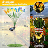 Anordsem Solar Garden Lights Outdoor: 8 Removable Optical Fiber Butterflies 2 Pack - Waterproof Fun Animal | Lumora