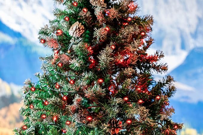 Novelty Lights 25 Feet 50 LED True Twinkle Red Outdoor Christmas String, 100% Twinkle 5mm LED Lights on Green Wire | Lumora