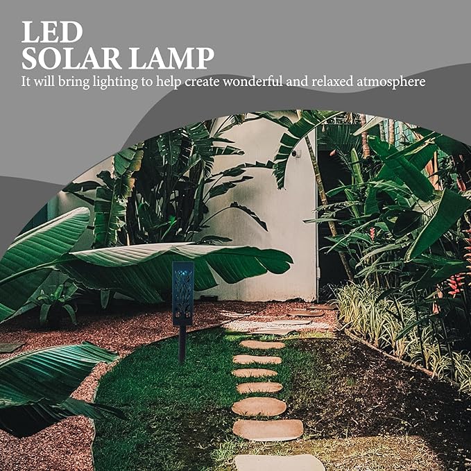 2 Pcs Solar Garden Lights LED Cutout Yard Stake Lawn Lamps Outdoor Decorative Solar Energy Pathway Lighting for | Lumora