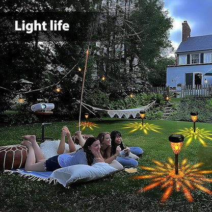Mini Solar Pathway Lights 4 Pack,Outdoor Solar Yard Flickering Lights,IP65 Waterproof LED Lawn Light,Weatherproof Garden Lantern for Patio Path Backyard Walkway Sidewalk Driveway Decor on Christmas