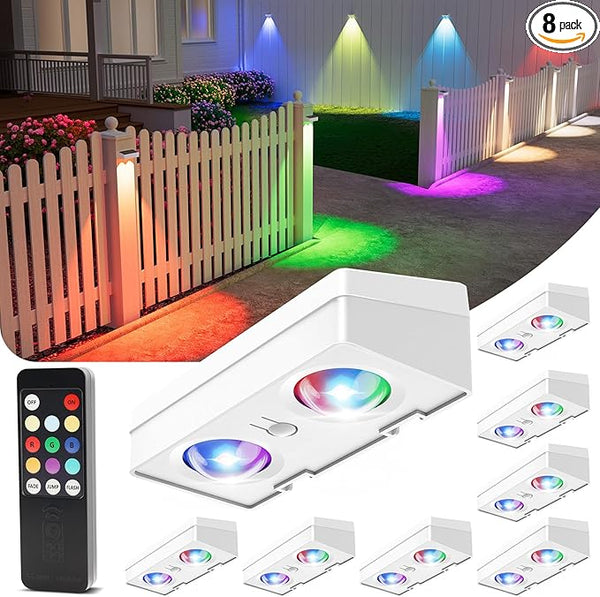 VOLISUN Solar Fence Lights with Remote Control, 50 Lumen LED Fence Lights Solar Powered, IP65 - Outdoor Path Light | Lumora