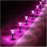 16 Pack Halloween Solar Lights Outdoor Hot Pink Solar Pathway Lights Outdoor Purple Mushroom LED Waterproof | Lumora